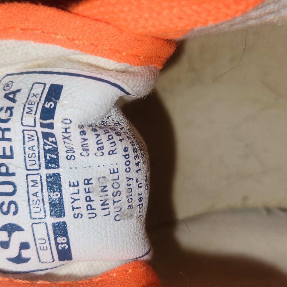 Superga Orange Sneakers US Women's sz 7.5 - Picture 7 of 7